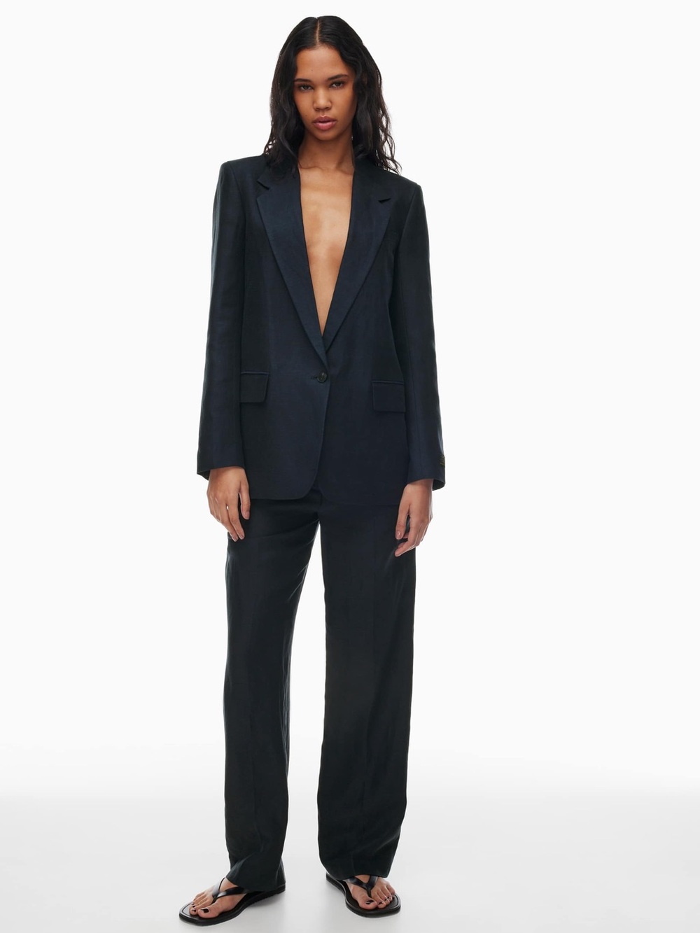 NWT Artizia Dark Night Navy Cruise Linen Blazer